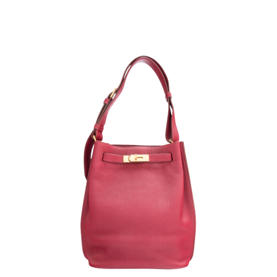 Hermès 22cm Tosca Clemence Leather So Kelly 
