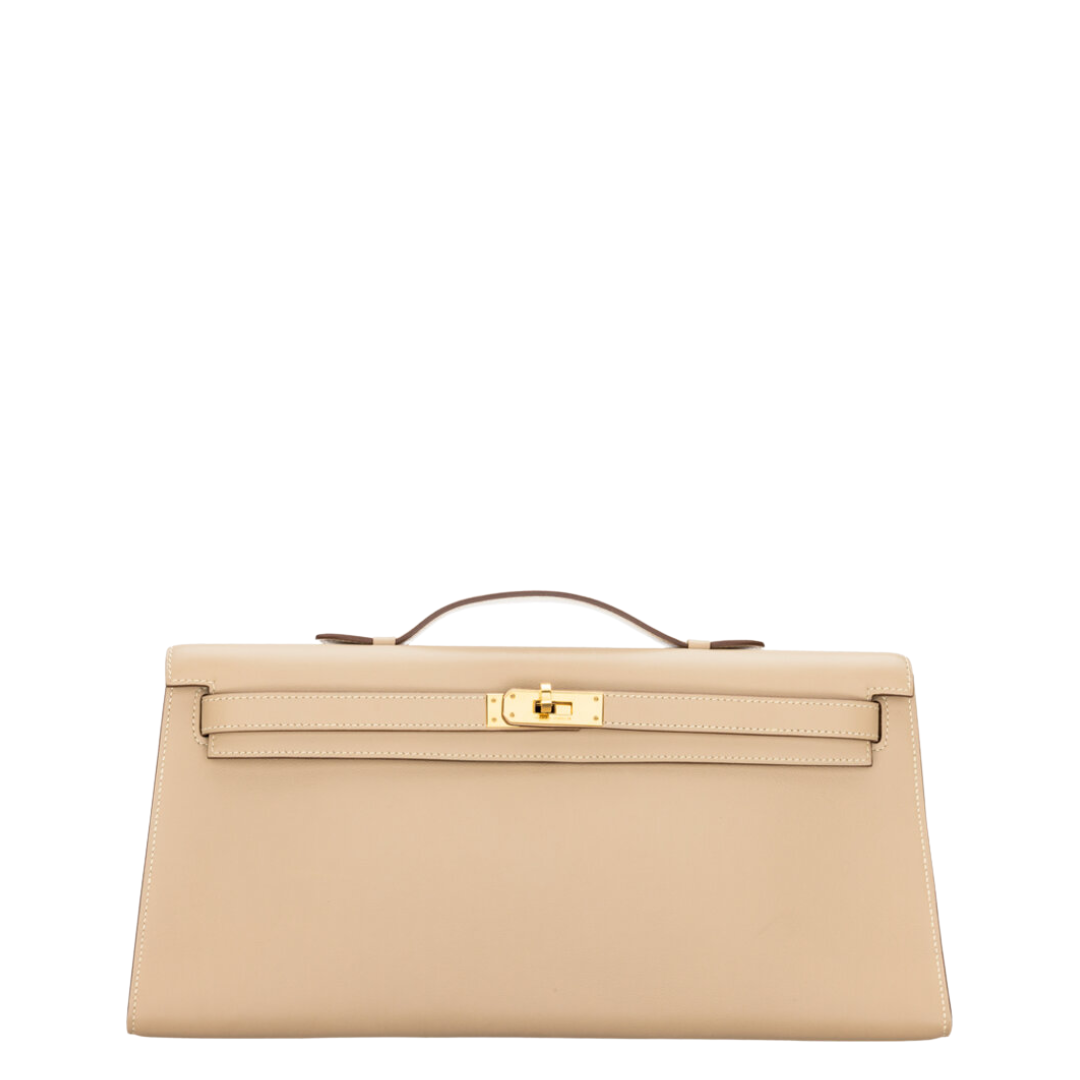 Hermès Beige Swift Leather Kelly Longue