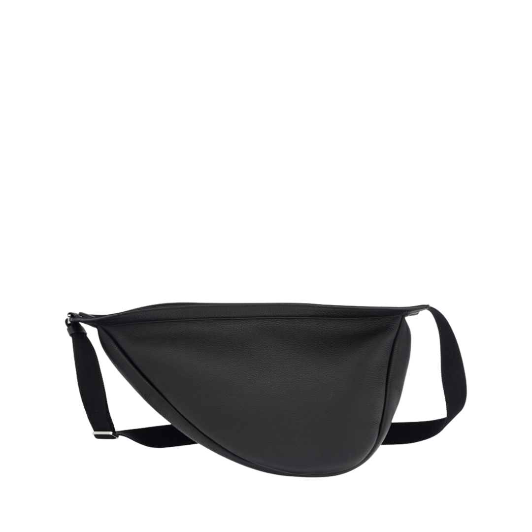 The Row Black Grained Calfskin Leather Large Slouchy Banana Bag