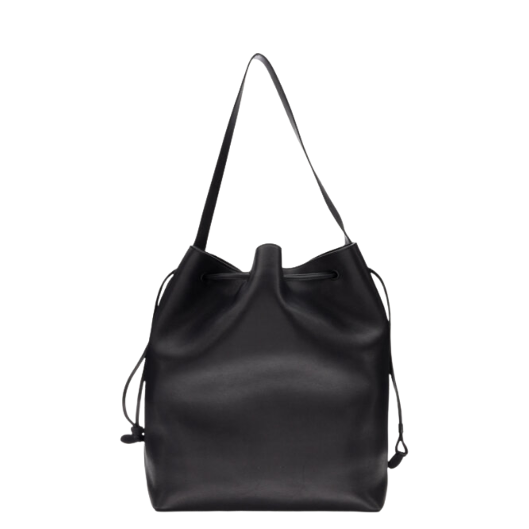 The Row Black Leather Belvedere Bucket Bag