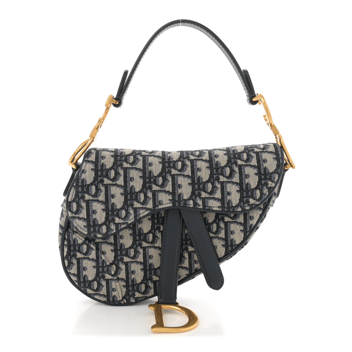 CHRISTIAN DIOR Oblique Mini Saddle Bag Blue