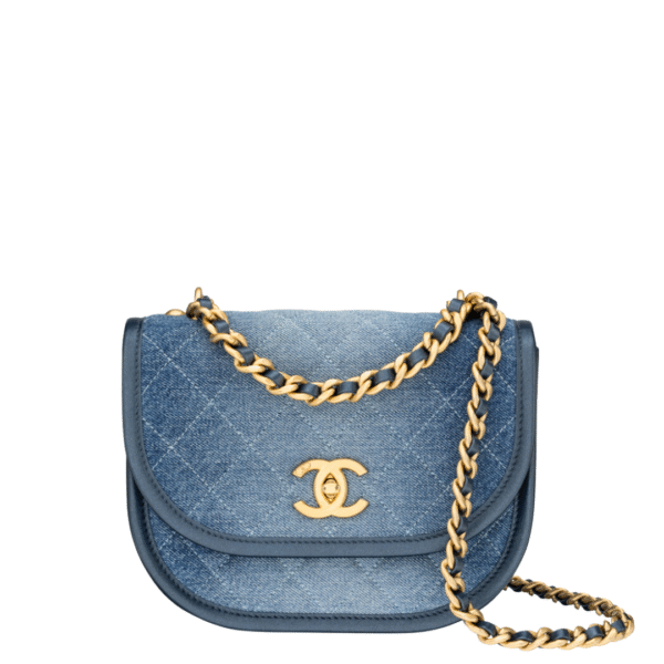 Chanel Blue Quilted Denim Flap Bag
