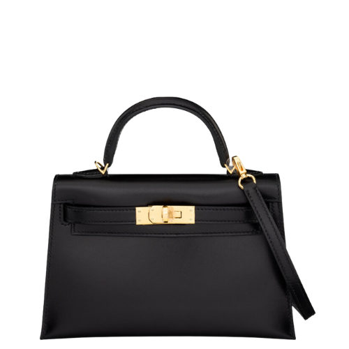 Hermès 20cm Black Box Calf Leather Mini Kelly