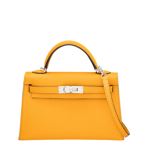 Hermès 20cm Moutarde Chevre Leather Mini Kelly