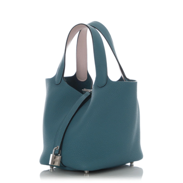 Hermès Blue Jean and Mauve Pale Picotin Lock 18