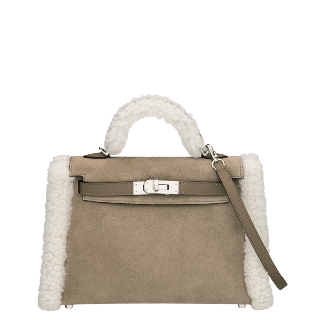 Hermès Limited Edition 20cm Gris Caillou Grizzly Suede