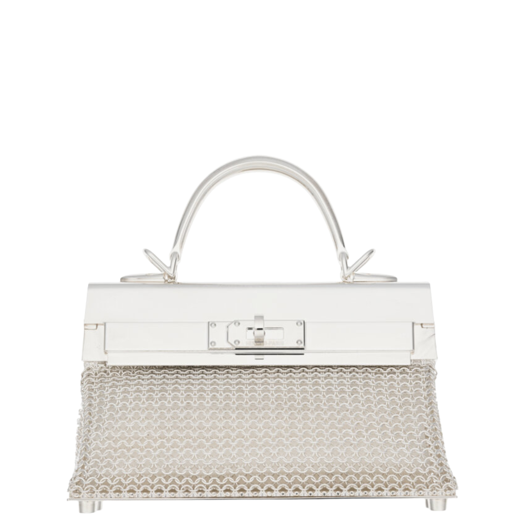 Hermès Limited Edition Argent Sterling Silver Kellymorphose Sac Bijou Chaine