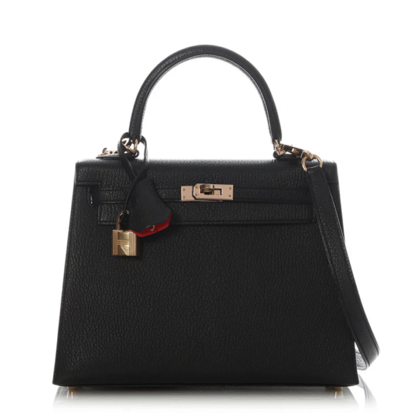 Hermès SO Black and Rouge de Coeur Chèvre Kelly 25