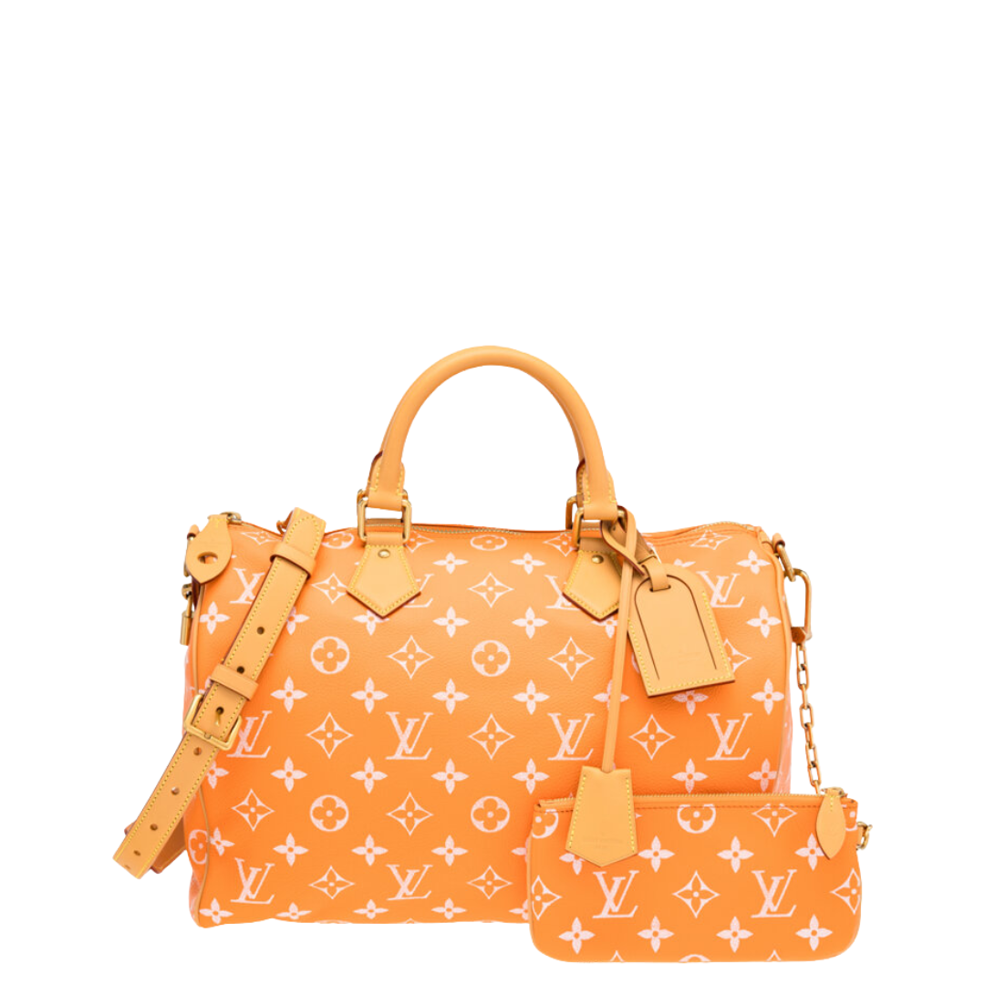 Louis Vuitton Orange Monogram Calfskin Leather VIA P9 Speedy Bandoulière 40