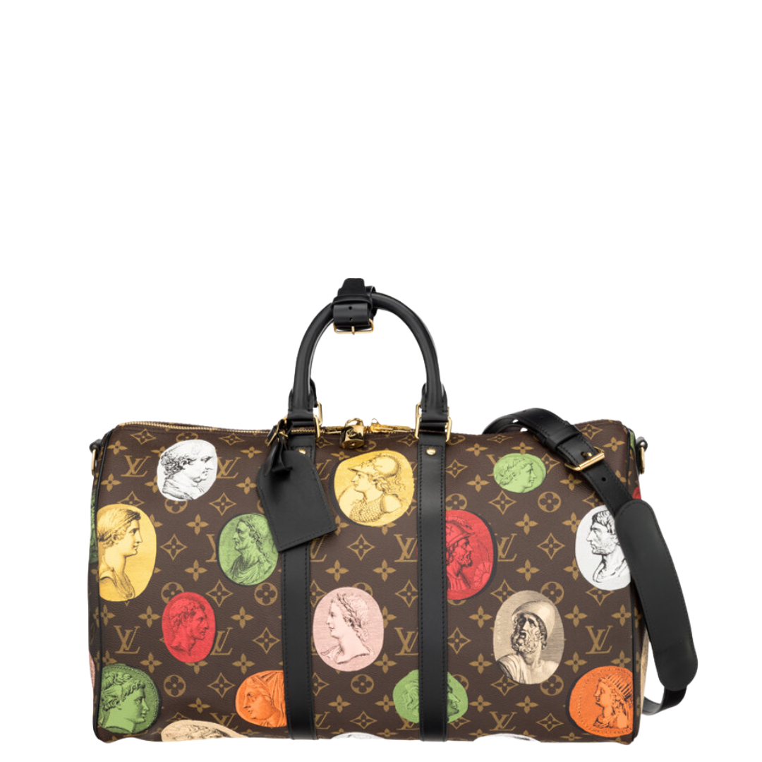 Louis Vuitton x Fornasetti Multicolor Cameo Monogram Coated Canvas Keepall Bandoulière 45