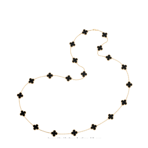 Van Cleef & Arpels Black Onyx, Gold Necklace