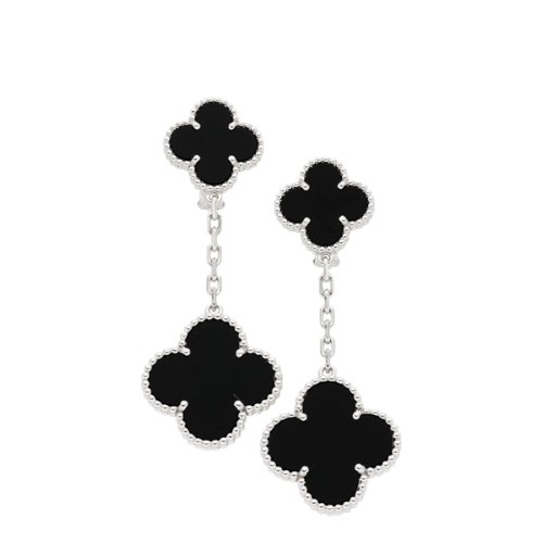 Van Cleef & Arpels Black Onyx, White Gold Earrings