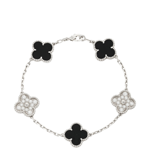 Van Cleef & Arpels Diamond, Black Onyx, White Gold Bracelet