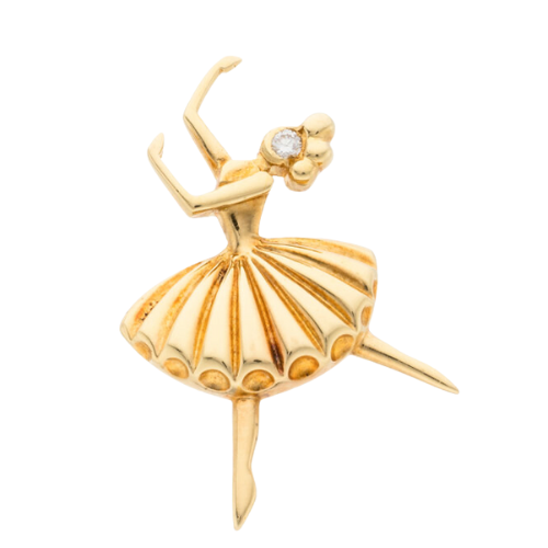 Van Cleef & Arpels Diamond, Gold Brooch