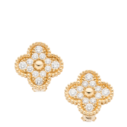 Van Cleef & Arpels Diamond, Gold Earrings