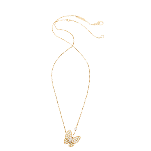 Van Cleef & Arpels Diamond, Gold Pendant-Necklace