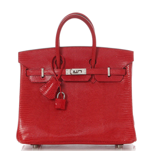 Hermès Bougainvillea Shiny Lizard Birkin 25
