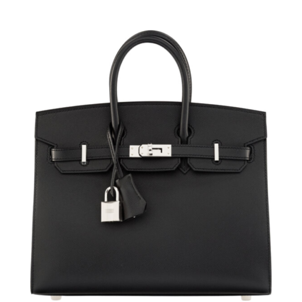 Hermès 25cm Black Madame Leather Birkin Sellier