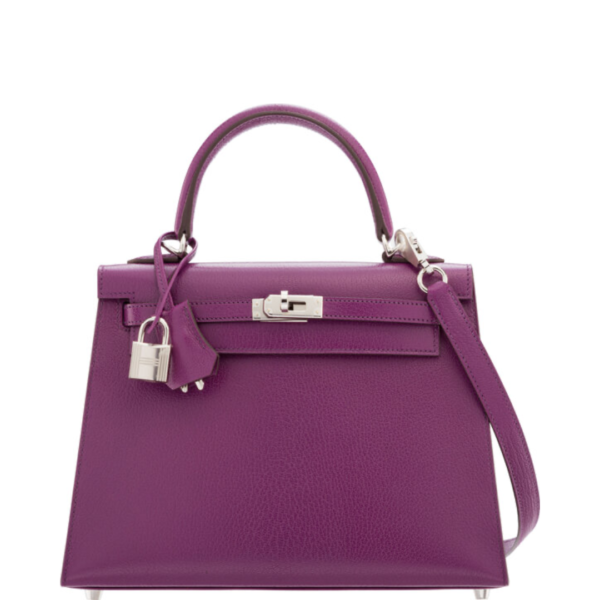 Hermès 25cm Anemone Chevre Leather Kelly Sellier