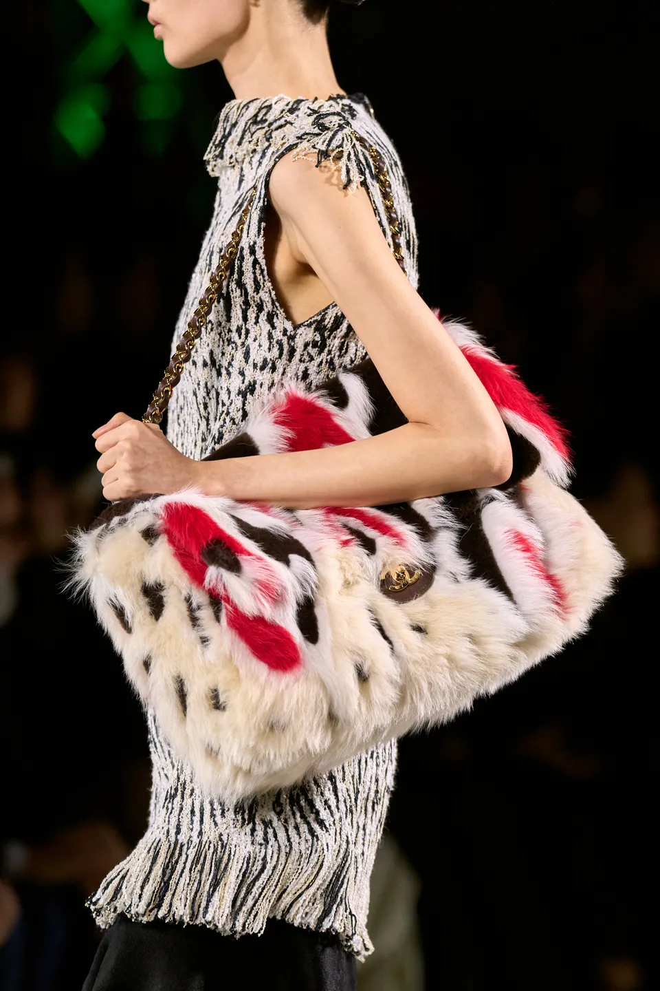 chanel fall-winter 2026 furry maxi flap bag