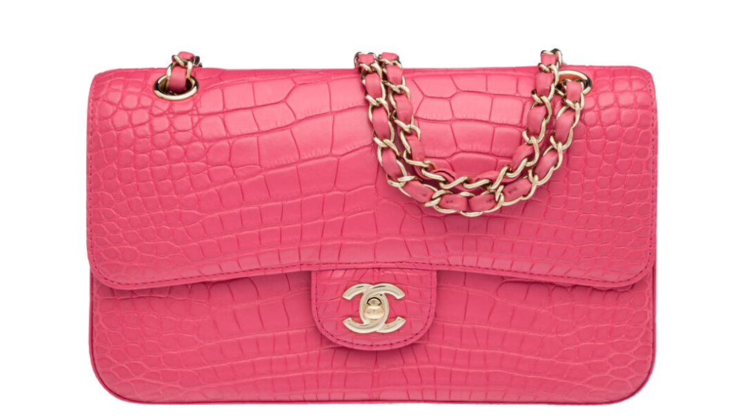 Chanel Matte Hot Pink Alligator Medium Classic Double Flap