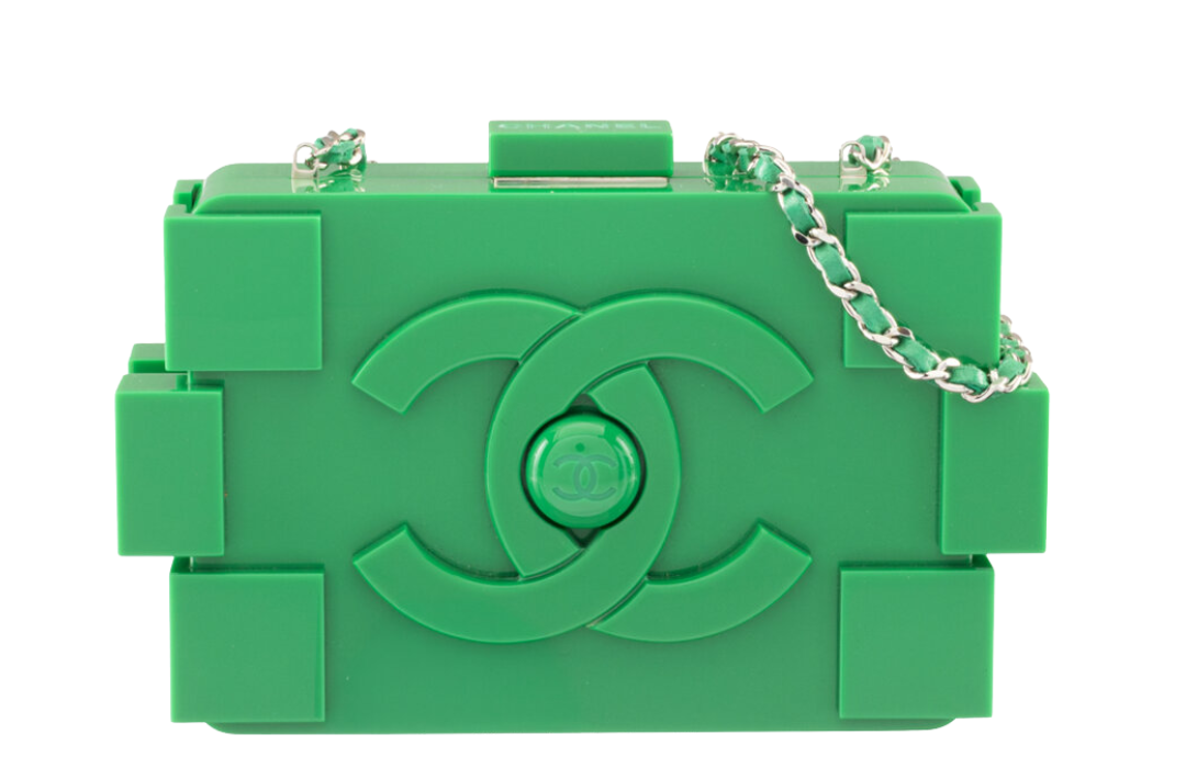 Chanel Green Lucite Boy Brick Lego Minaudière 