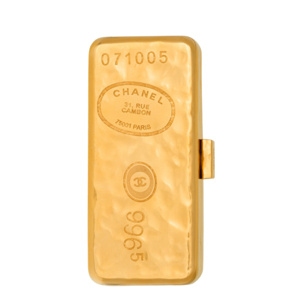 Chanel Hammered Gold Bullion Bar Minaudière