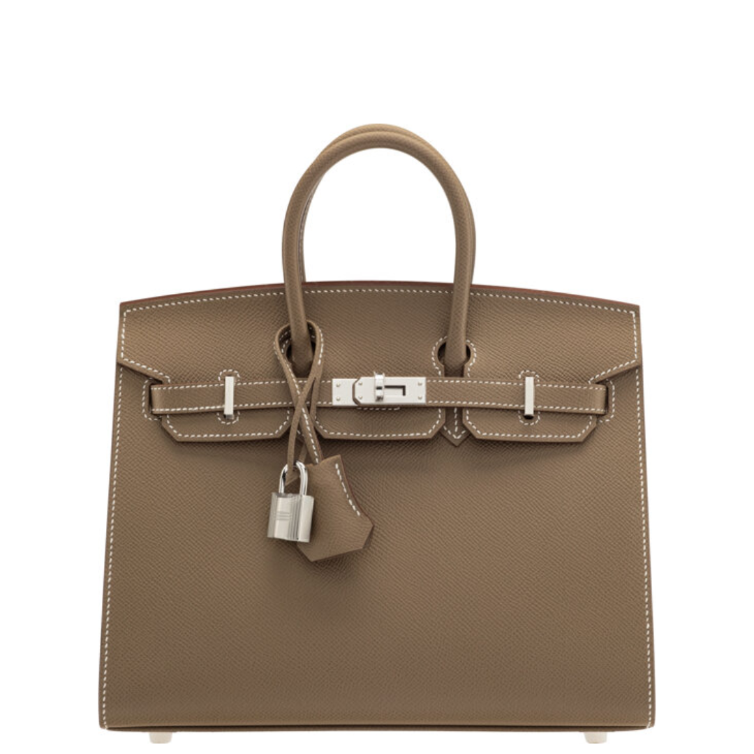Hermès 25cm Etoupe Epsom Leather Birkin Sellier