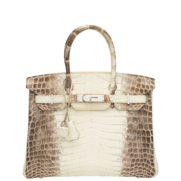 Hermès 30cm Matte White Himalaya Niloticus Crocodile Birkin