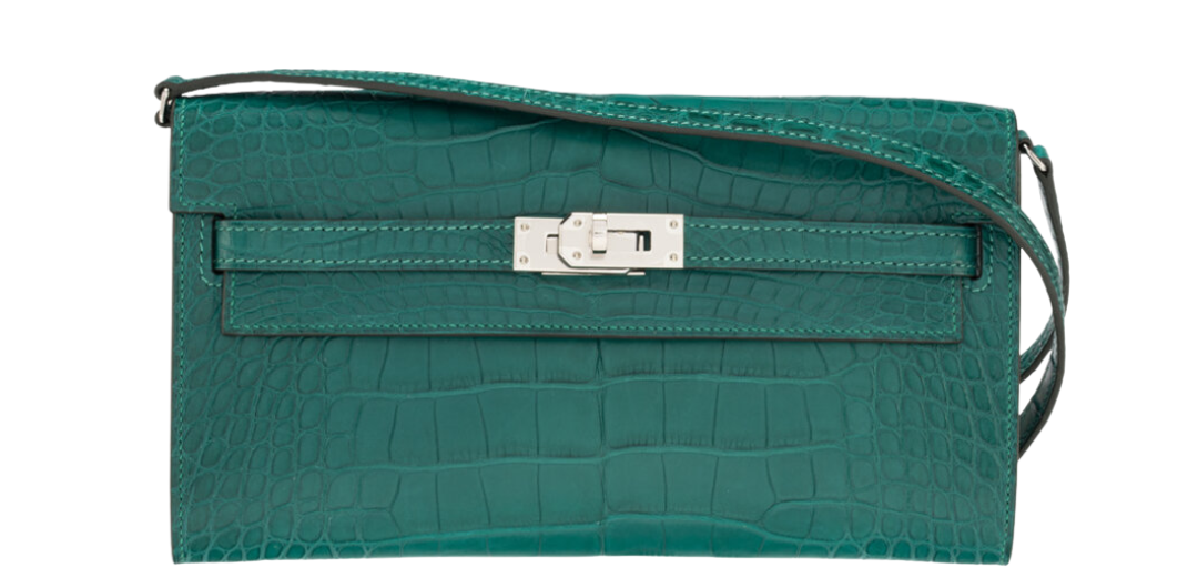 Hermès Matte Malachite Alligator Kelly To Go Wallet