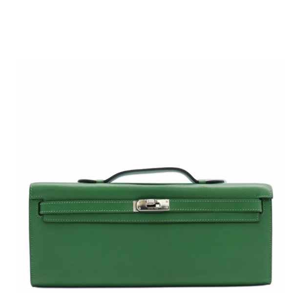 Hermes Kelly Cut PHW Green Hermes Kelly Cut PHW Green