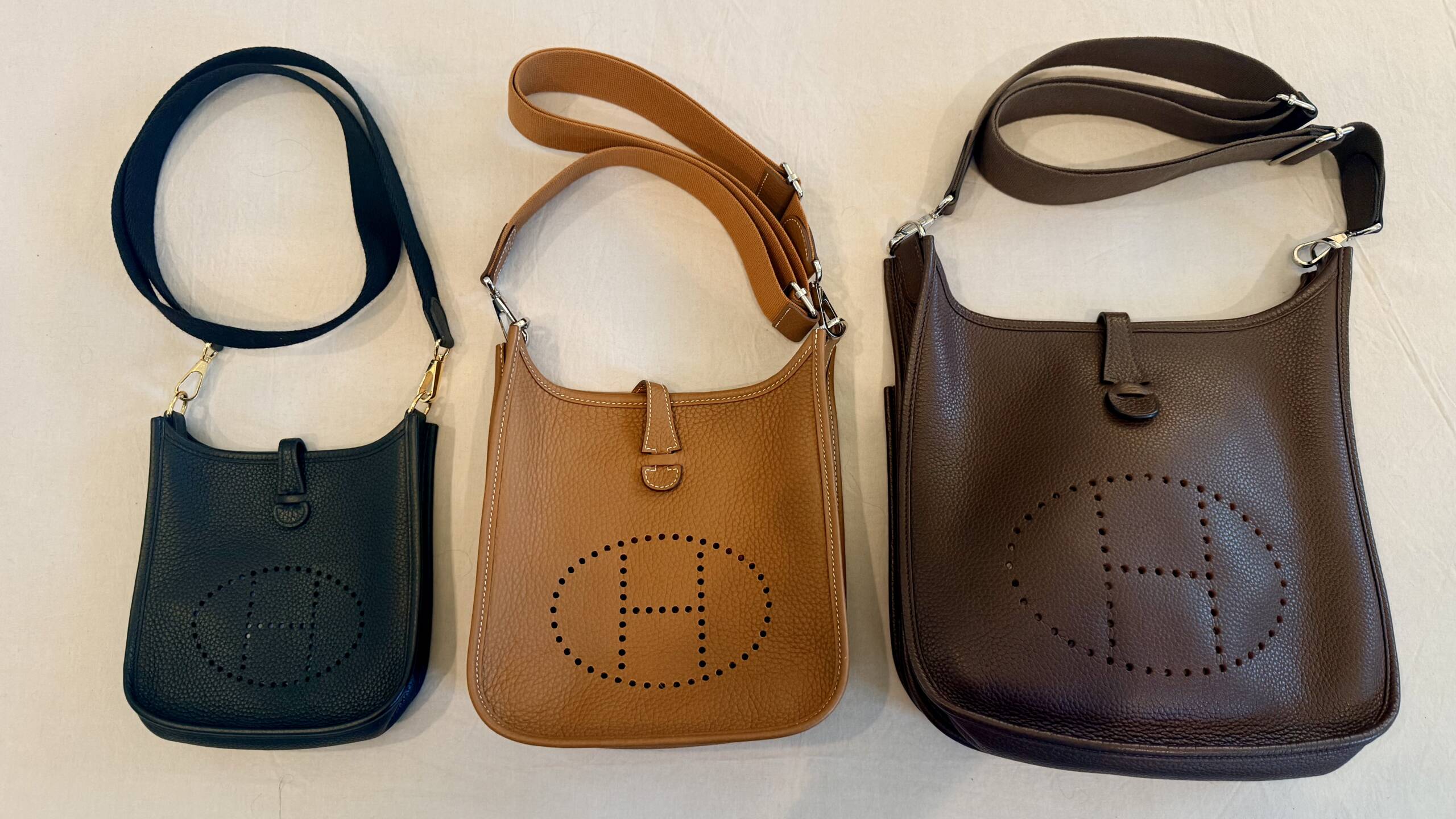 hermes evelyne sizes,bag size comparison,hermes evelyne 23,hermes mini evelyne,perfect bag size,everyday bag