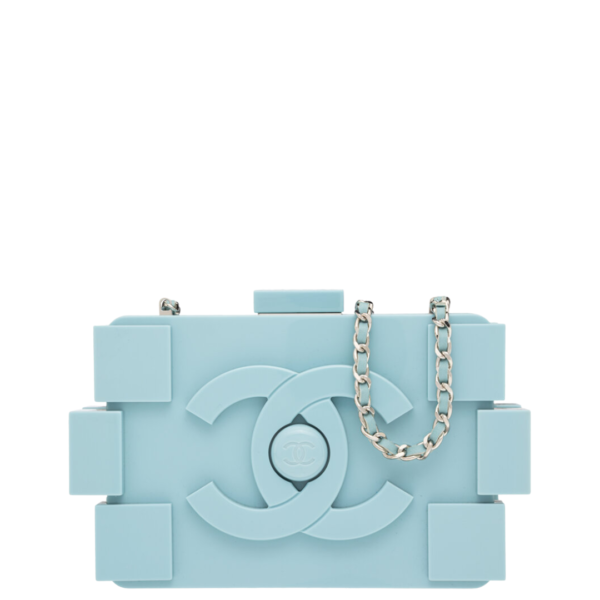 Chanel Blue Lucite Boy Brick Lego Minaudière Chanel Blue Lucite Boy Brick Lego Minaudière
