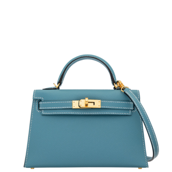 Hermès 20cm New Bleu Jean Epsom Leather Mini Kelly Hermès 20cm New Bleu Jean Epsom Leather Mini Kelly