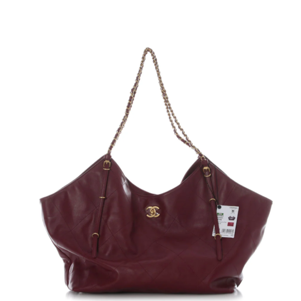 Chanel Maxi Burgundy Quilted Calfskin Shopping Bag Chanel Maxi Burgundy Quilted Calfskin Shopping Bag