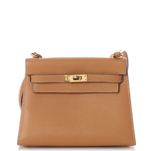 Hermès Vintage Mini Gold Courchevel Shoulder Kelly 20 Hermès Vintage Mini Gold Courchevel Shoulder Kelly 20